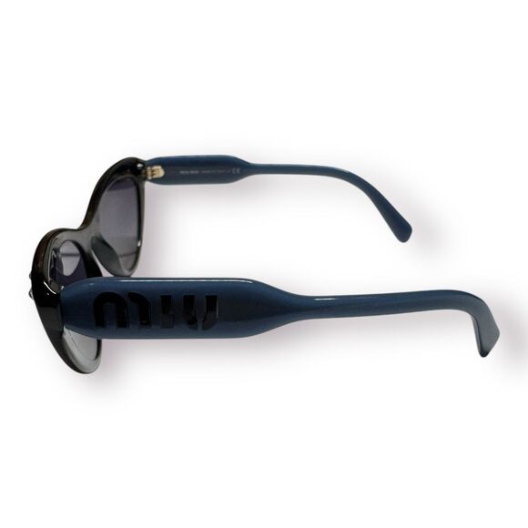Miu Miu‎ Cateye Sunglasses Black Blue Frame w/ Crystals Rare Glam SMU-05T main image 11